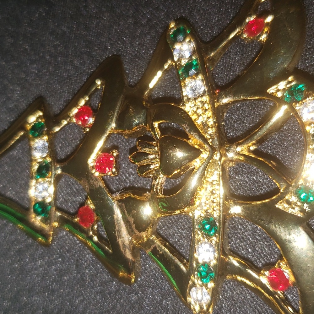Gold Celtic Claddagh Christmas Tree Ornament Irish - Picture 4 of 9